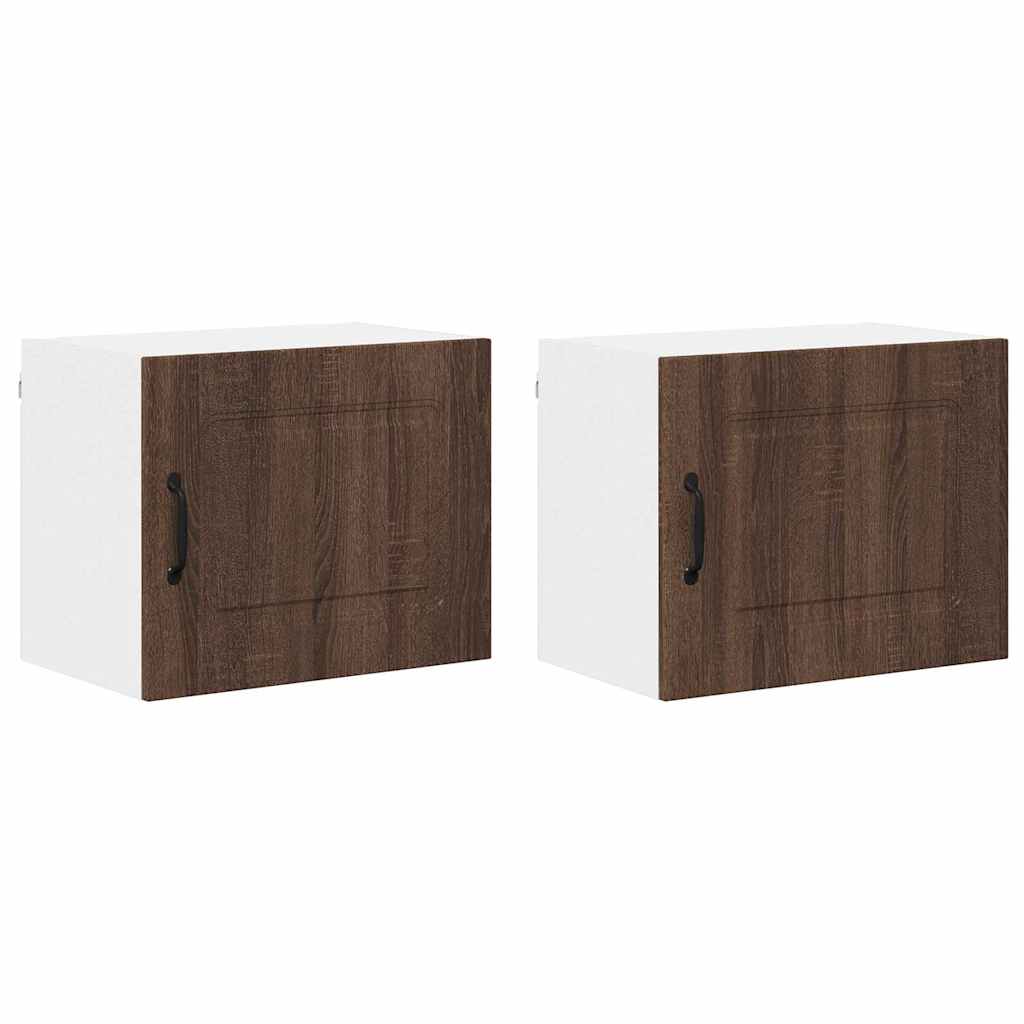 Kitchen Wall Cabinet with Shelf 2 pcs Brown Oak 50 x 31 x 40 cm
